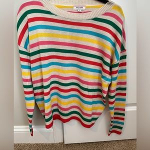 Multi striped ribbed hem sweater. Size medium. NWOT. 24 inches long.